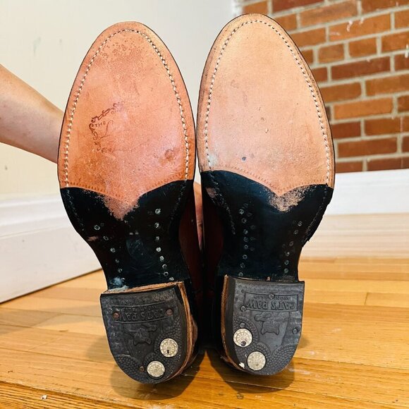 Texas Brand Butterfly Cowboy Boots Style M92 Cognac Men’s Size 8 D Vintage - Picture 11 of 16